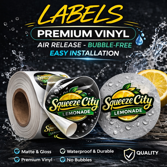 100 Premium Custom Vinyl Labels (Bubble-Free)