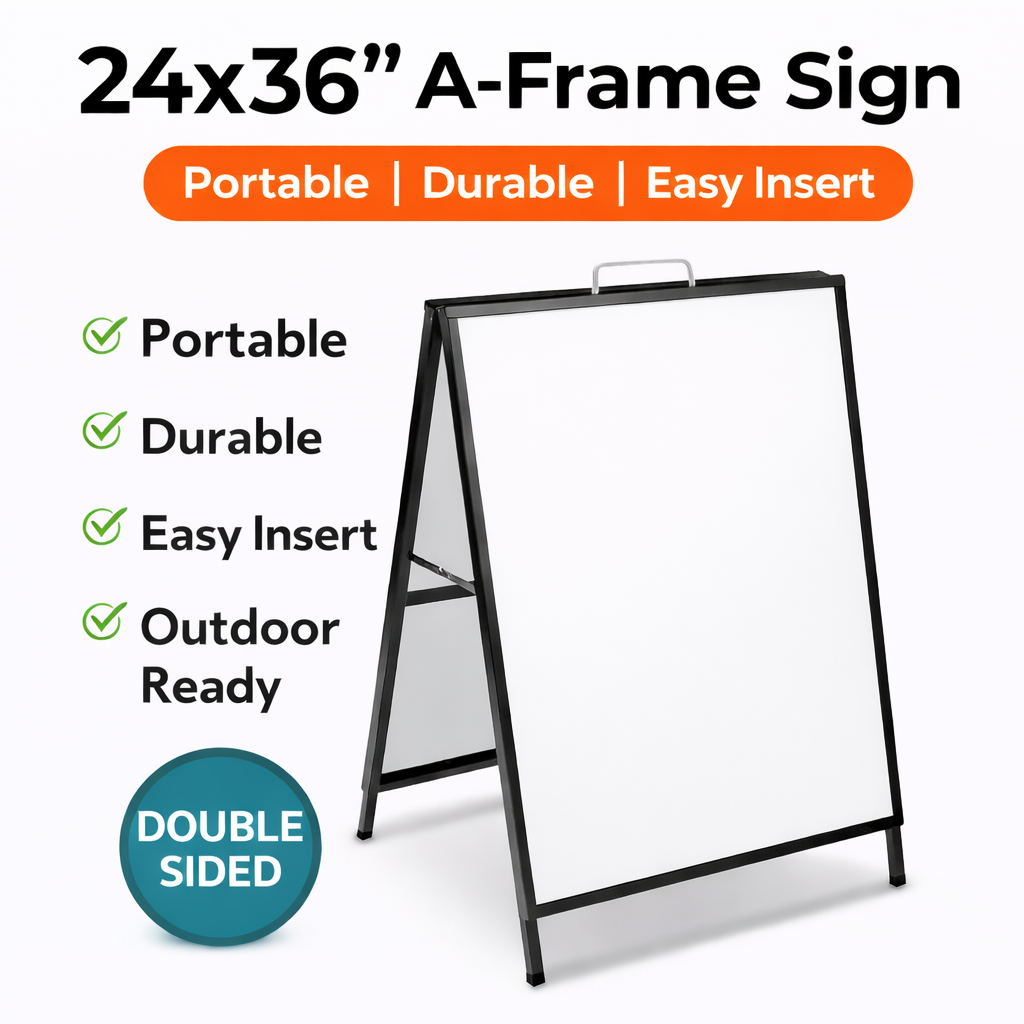 24”x36” A-Frame Sign – Double Sided Metal Frame