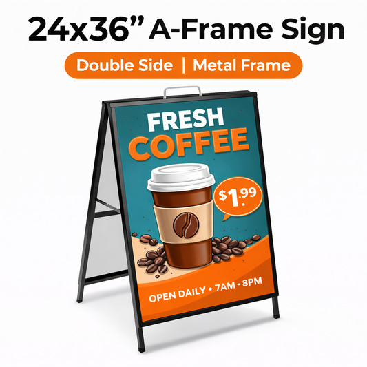 24”x36” A-Frame Sign – Double Sided Metal Frame