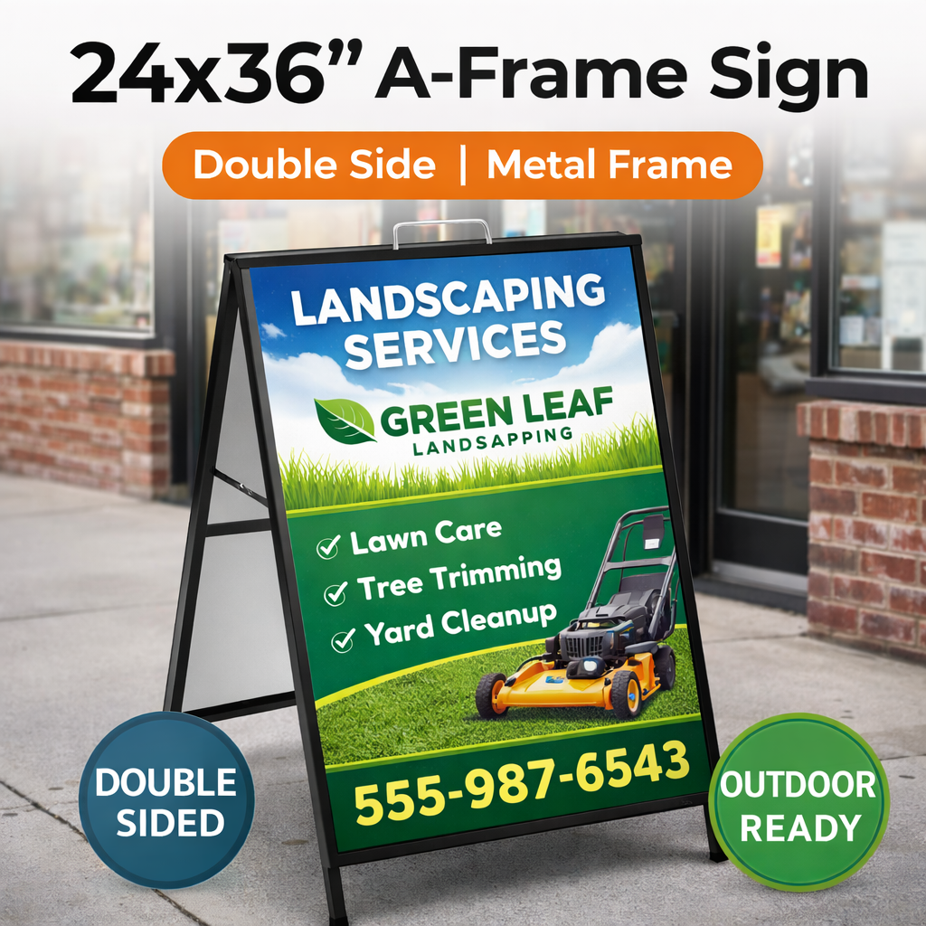 24”x36” A-Frame Sign – Double Sided Metal Frame