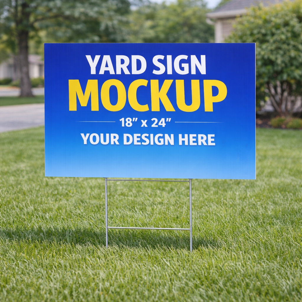 12 Pack Yard Signs 18" x 24" – Full Color Double Sided + H-Stakes Included