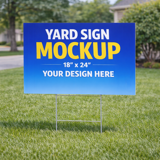 12 Pack Yard Signs 18" x 24" – Full Color Double Sided + H-Stakes Included