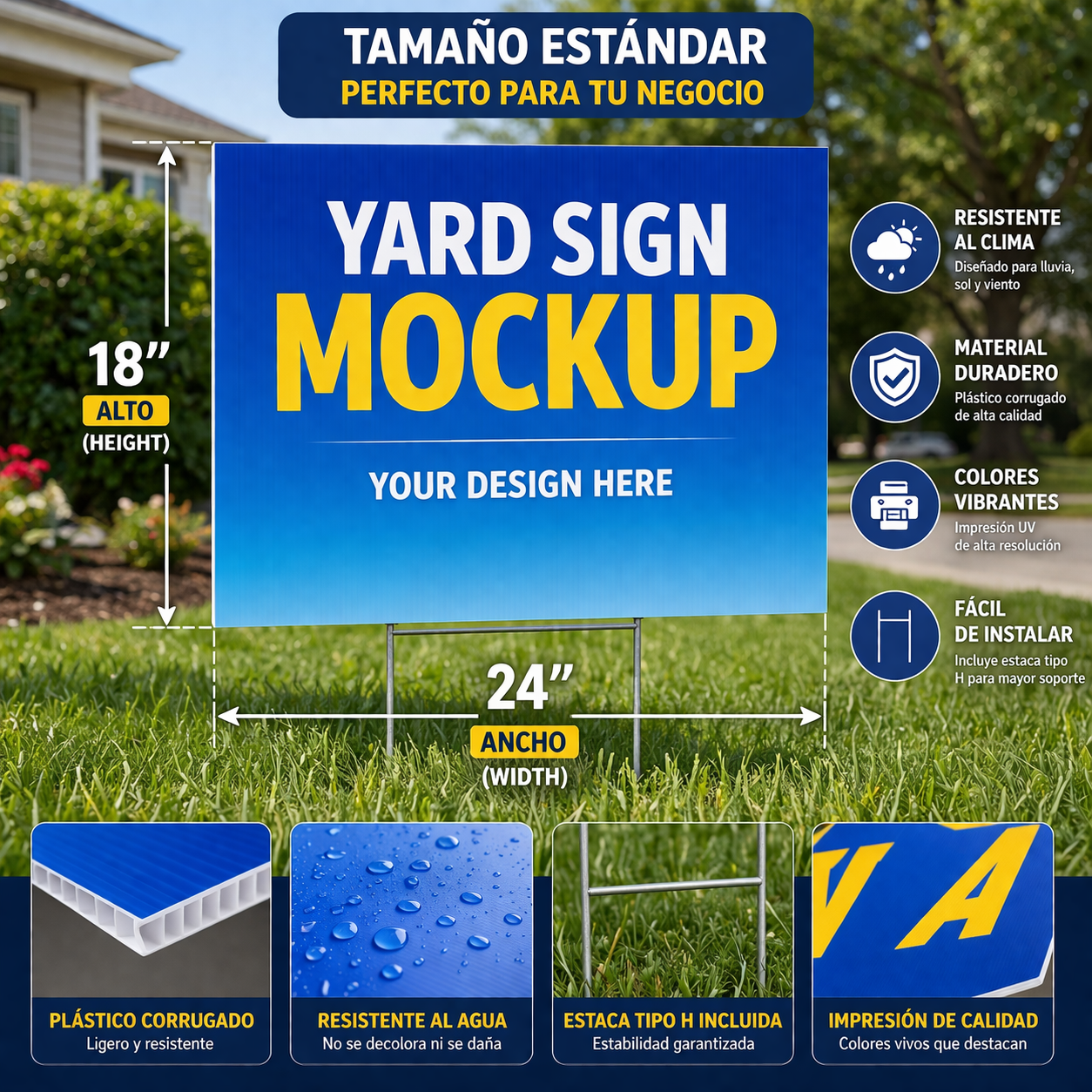 12 Pack Yard Signs 18" x 24" – Full Color Double Sided + H-Stakes Included